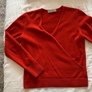 Everlane Cashmere Deep Red V-Neck Sweater